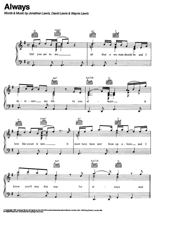 Partitura da música Always v.12