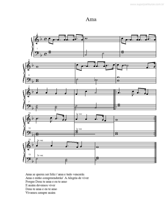 Partitura da música Ama