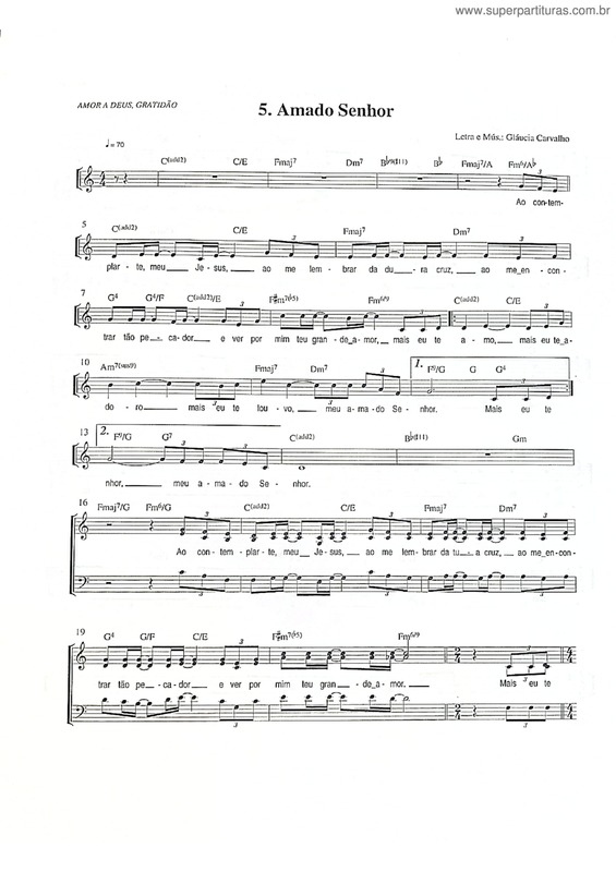 Partitura da música Amado Senhor