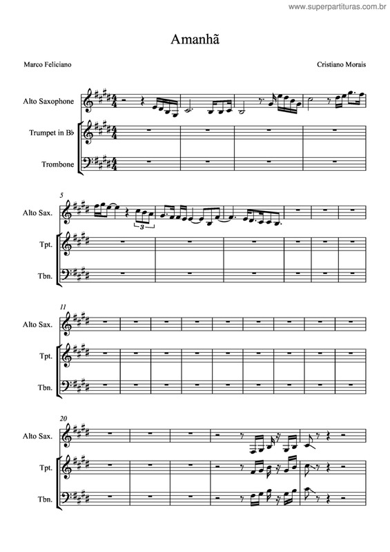 Partitura da música Amanhã v.10