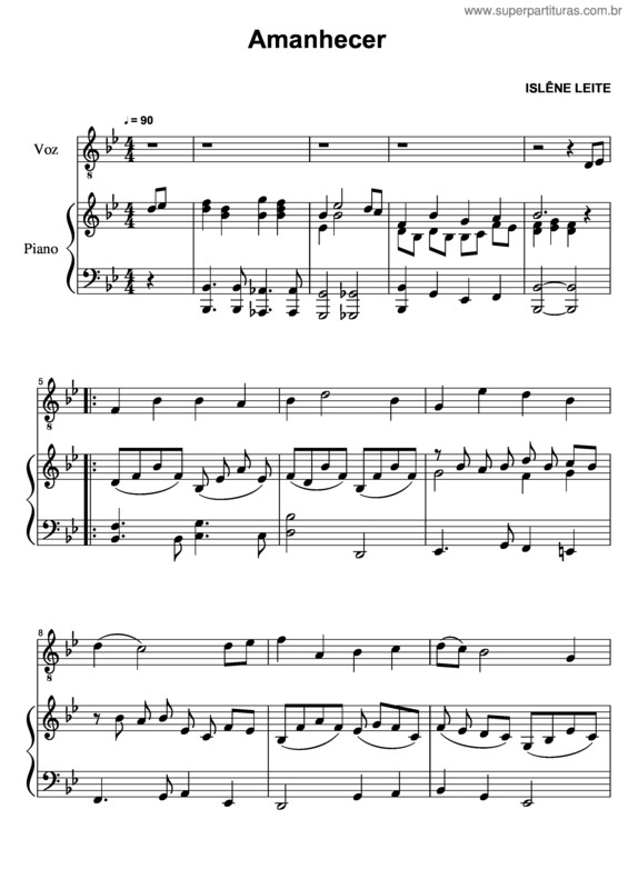 Partitura da música Amanhecer v.8