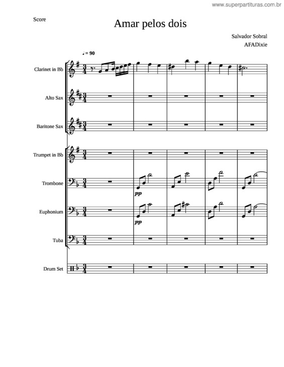 Partitura da música Amar Pelos Dois v.4