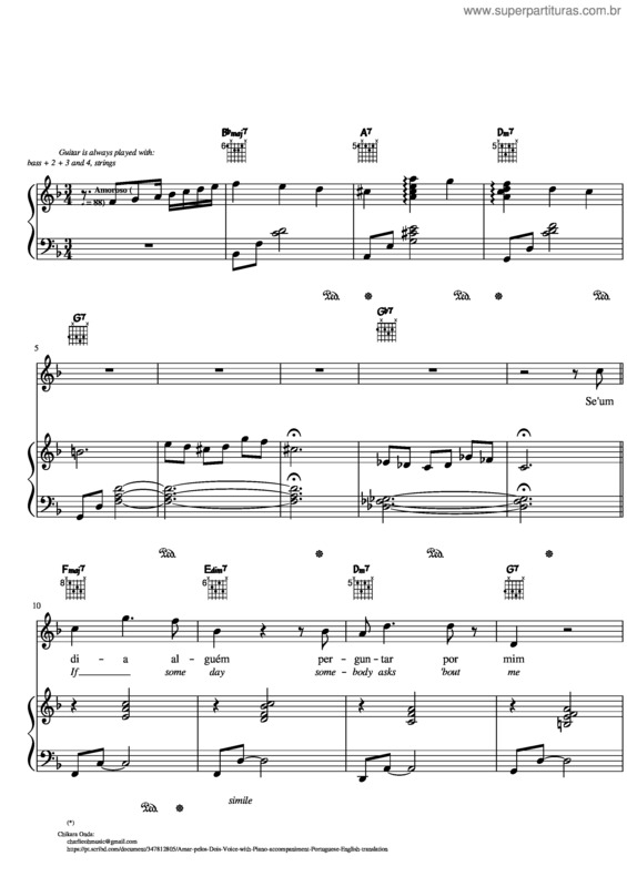 Partitura da música Amar Pelos Dois v.8