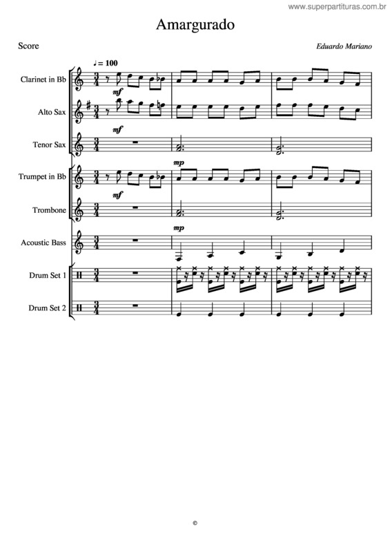 Partitura da música Amargurado v.4