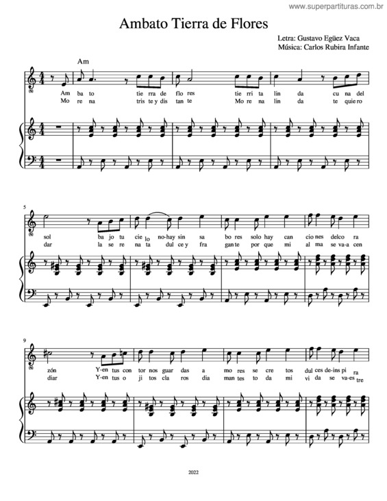 Partitura da música Ambato Tierra De Flores v.2