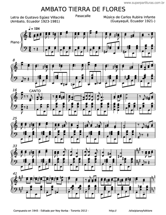 Partitura da música Ambato Tierra De Flores v.3