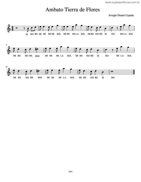 Partitura da música Ambato Tierra De Flores v.4