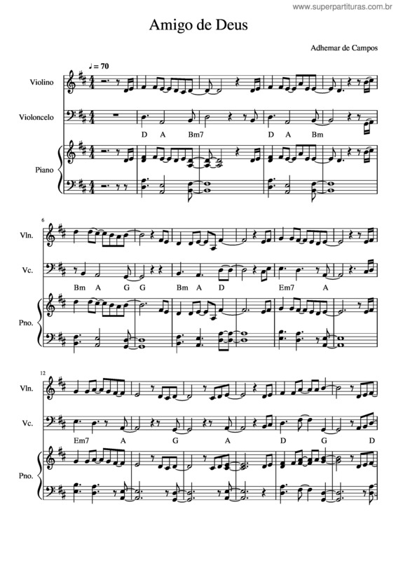 Partitura da música Amigo De Deus v.3