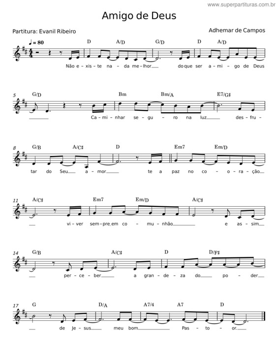 Partitura da música Amigo De Deus v.4