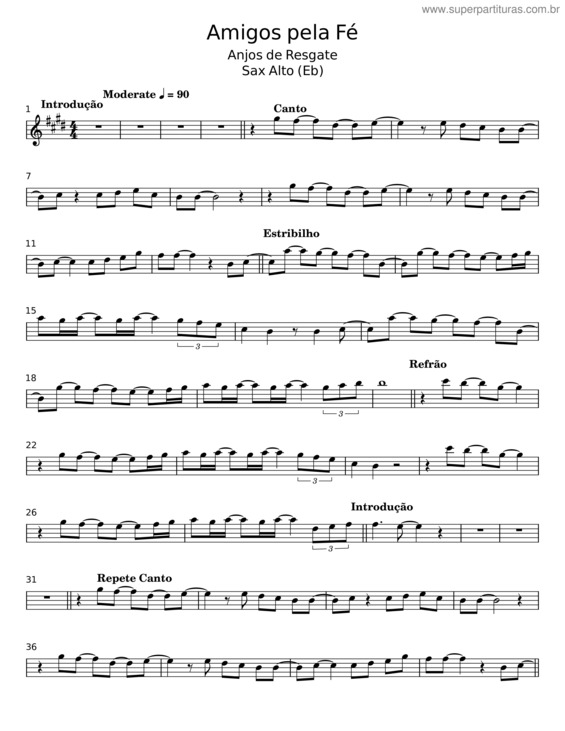 Partitura da música Amigos Pela Fé v.18