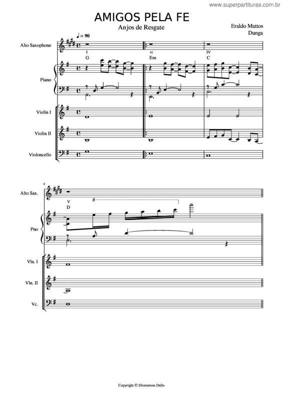 Partitura da música Amigos Pela Fé v.8