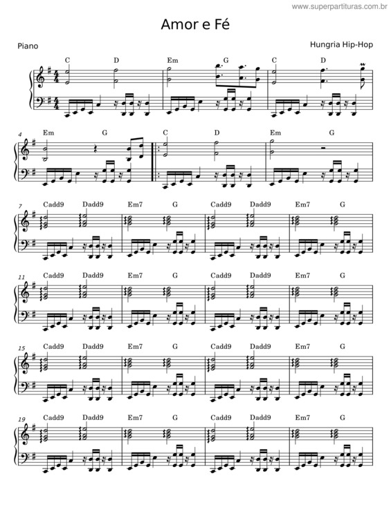 Partitura da música Amor E Fé v.4