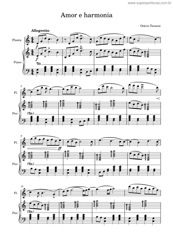 Partitura da música Amor E Harmonia