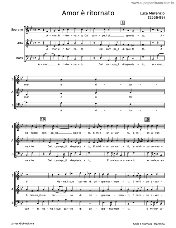 Partitura da música Amor È Ritornato v.2