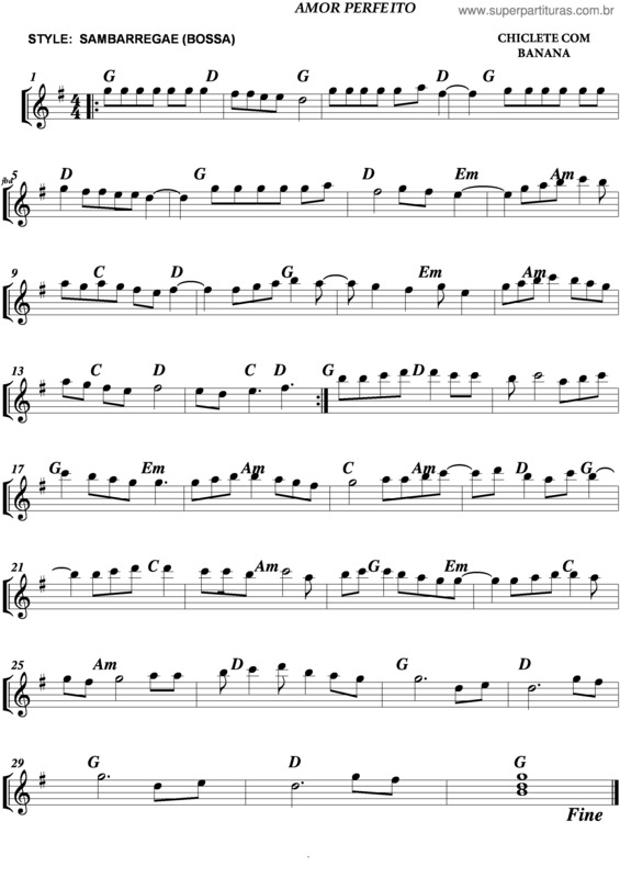 Partitura da música Amor Perfeito v.8