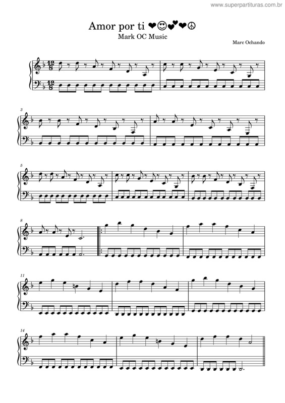 Partitura da música Amor Por Ti v.2