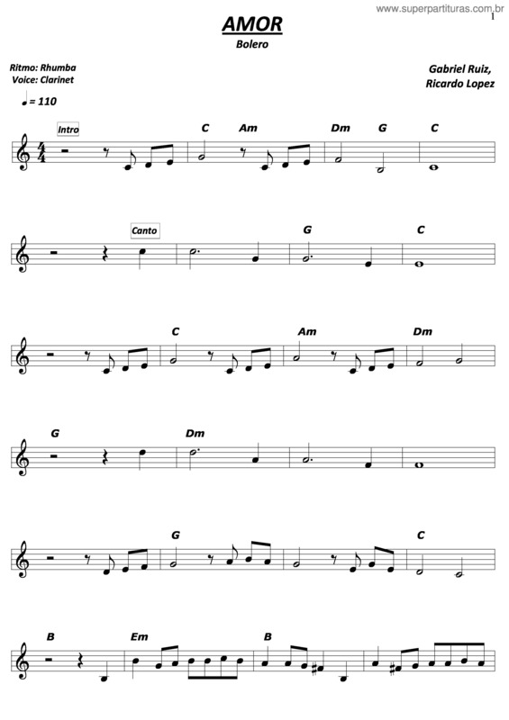 Partitura da música Amor v.16