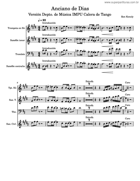 Partitura da música Anciano De Dias Arreg