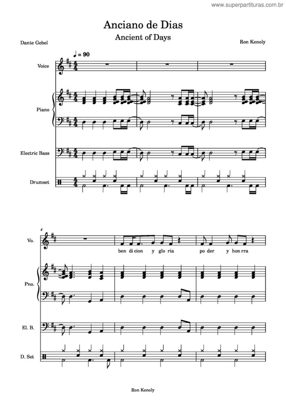 Partitura da música Anciano De Días v.2