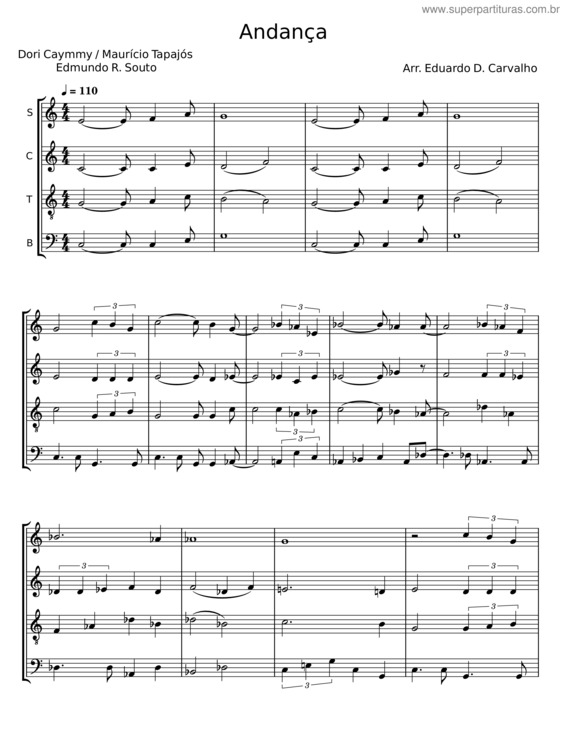 Partitura da música Andança v.9