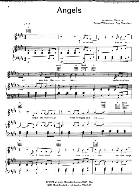 Partitura da música Angels v.9