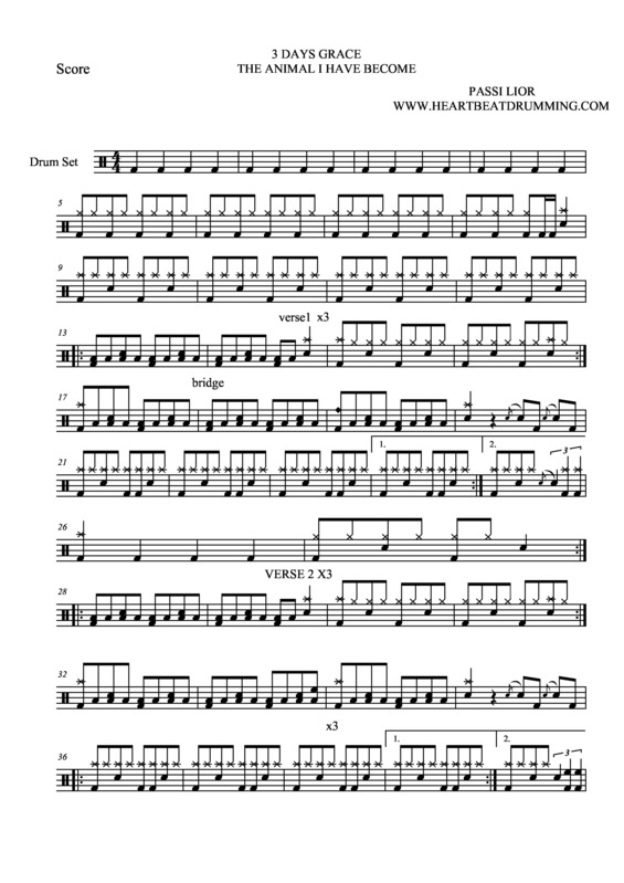 Partitura da música Animal I Have Become