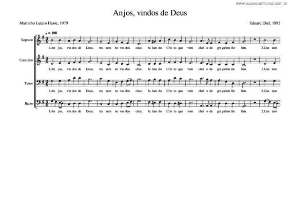 Partitura da música Anjos, Vindos De Deus