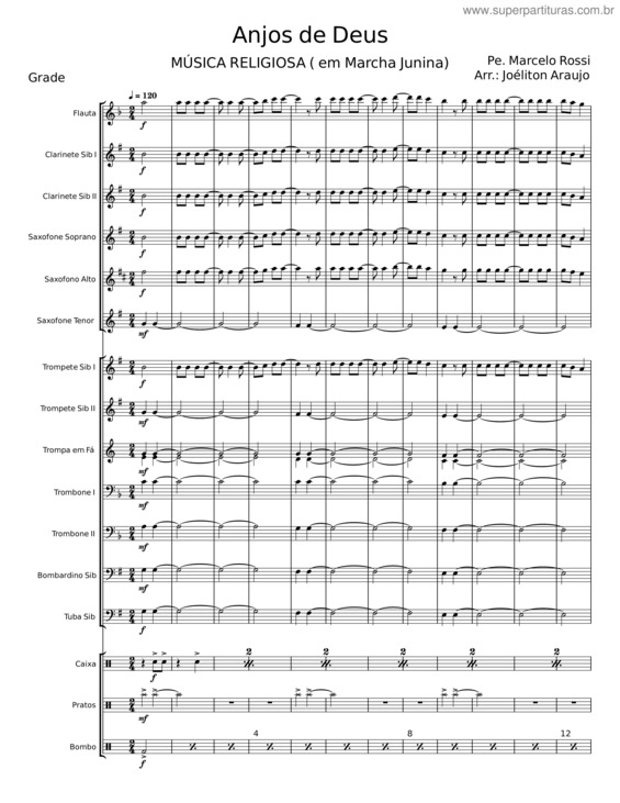 Partitura da música Anjos De Deus v.4