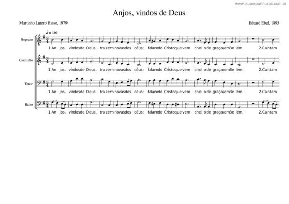 Partitura da música Anjos Vindos De Deus