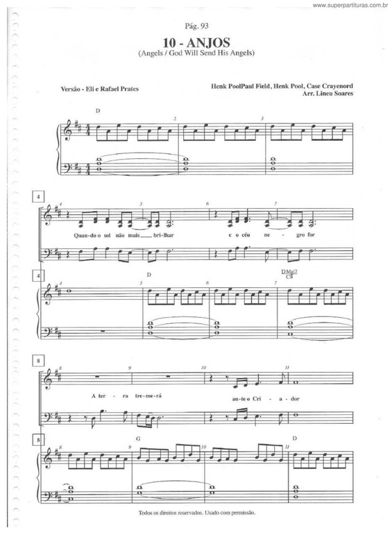 Partitura da música Anjos