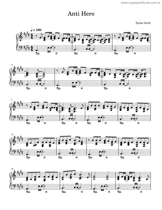 Partitura da música Anti-Hero