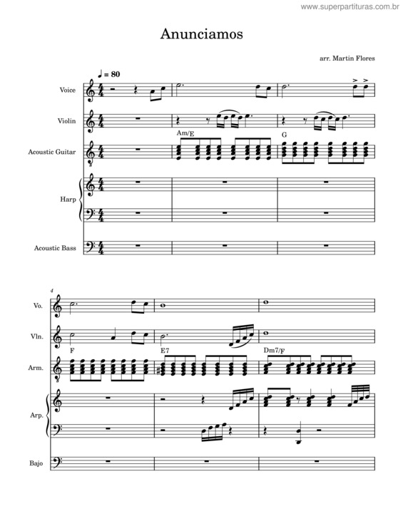 Partitura da música Anunciamos