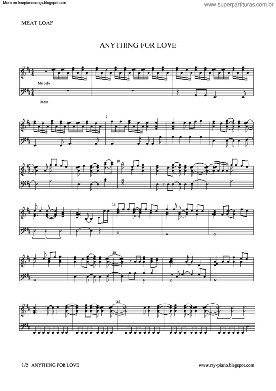 Partitura da música Anything For Love