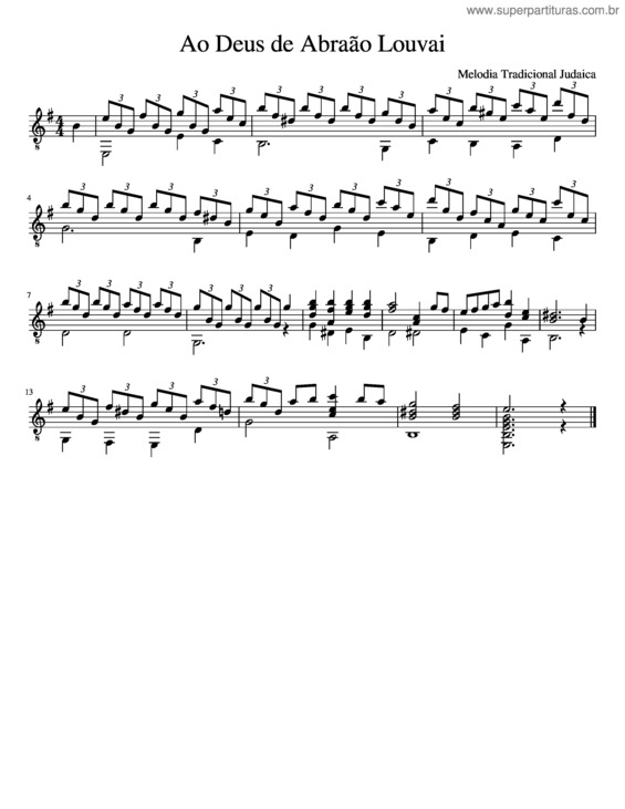 Partitura da música Ao Deus De Abraão Louvai v.5