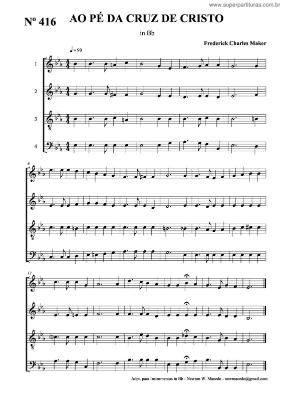 Partitura da música Ao Pé Da Cruz De Cristo v.2