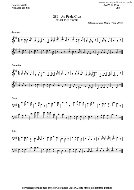 Partitura da música Ao Pé Da Cruz v.3