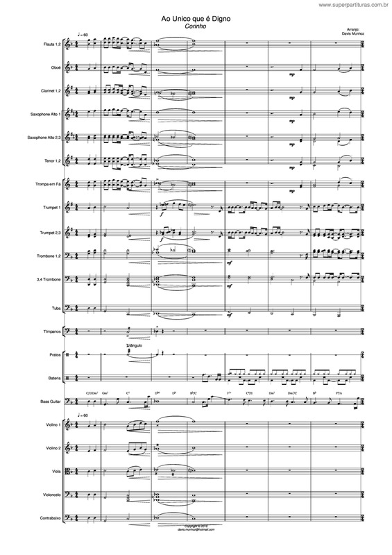 Partitura da música Ao Único Que É Digno