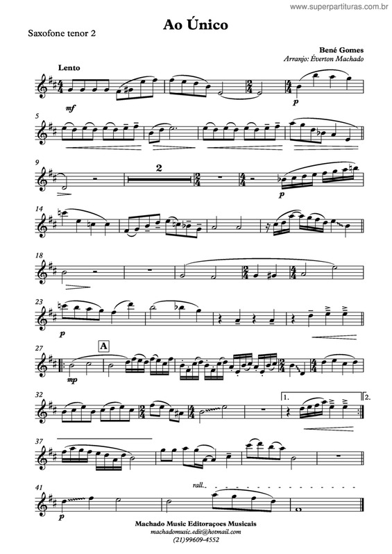 Partitura da música Ao Único v.11