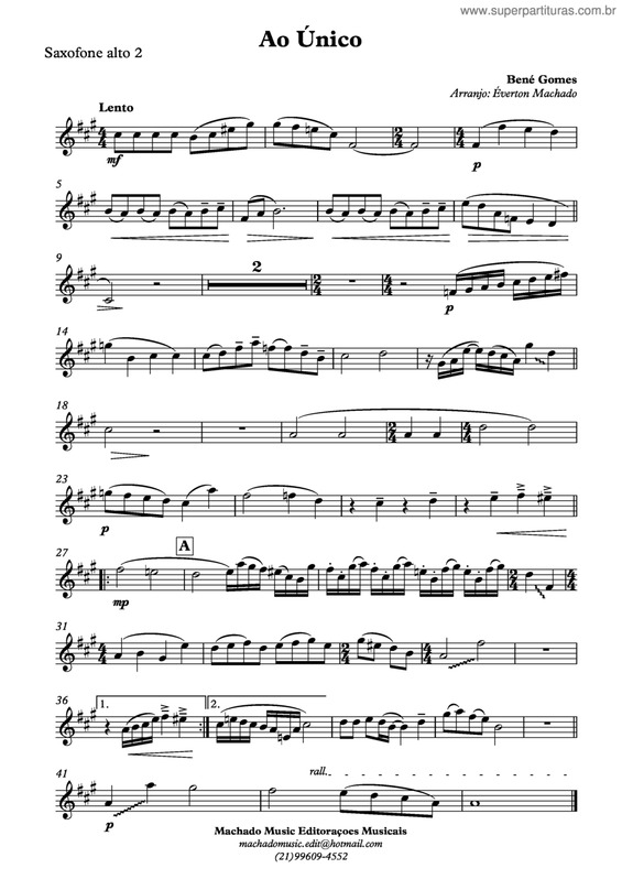 Partitura da música Ao Único v.12