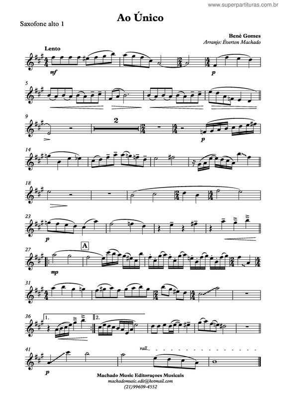 Partitura da música Ao Único v.13