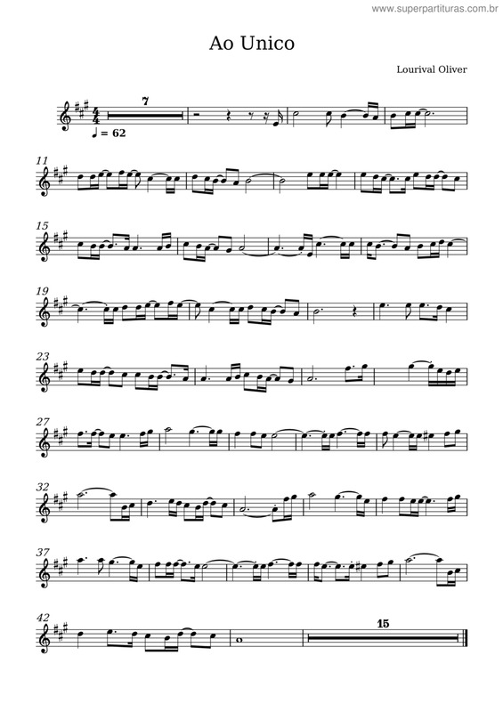 Partitura da música Ao Único v.33