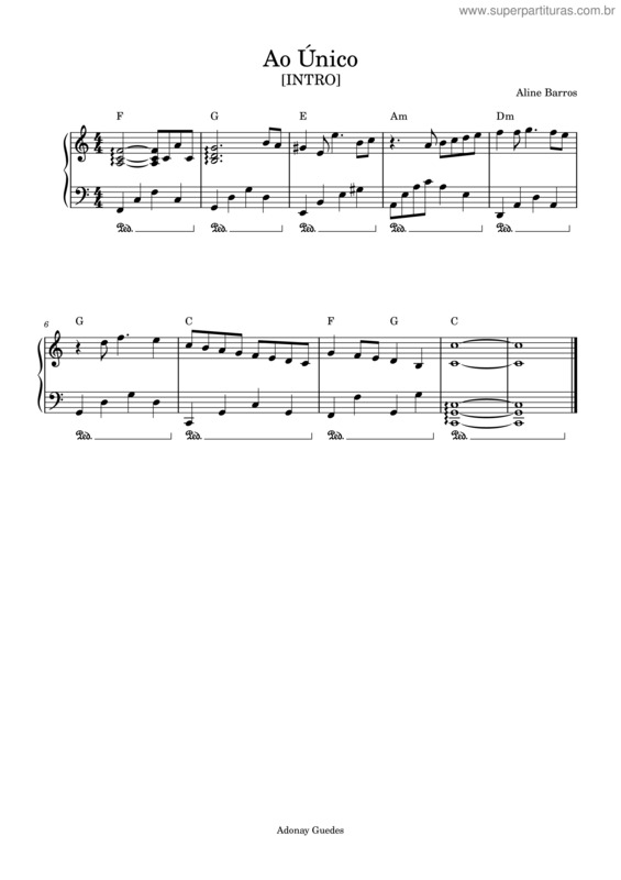 Partitura da música Ao Único v.37