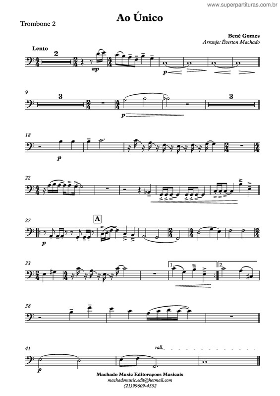 Partitura da música Ao Único v.7