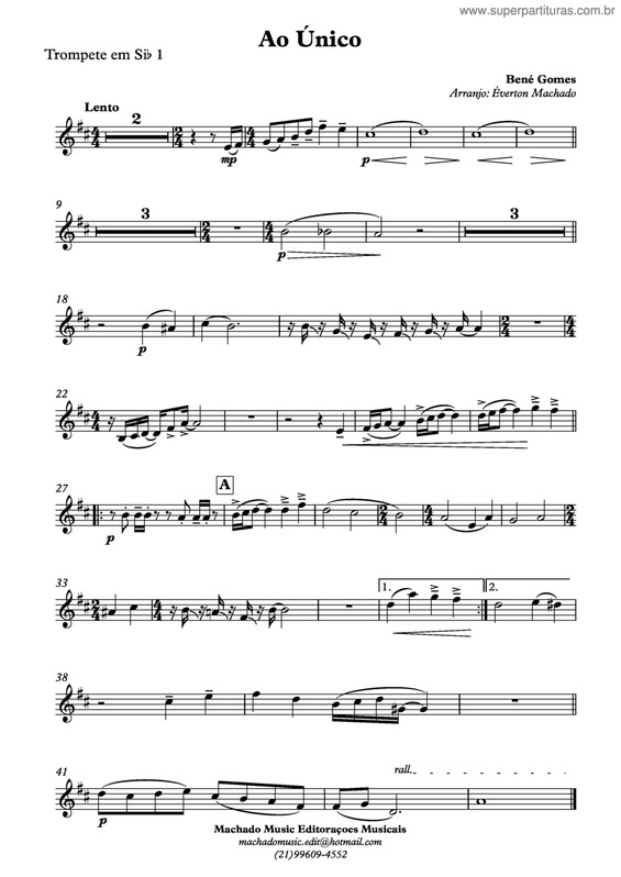 Partitura da música Ao Único v.8