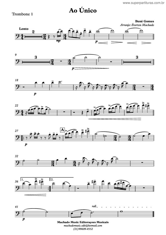 Partitura da música Ao Único v.9