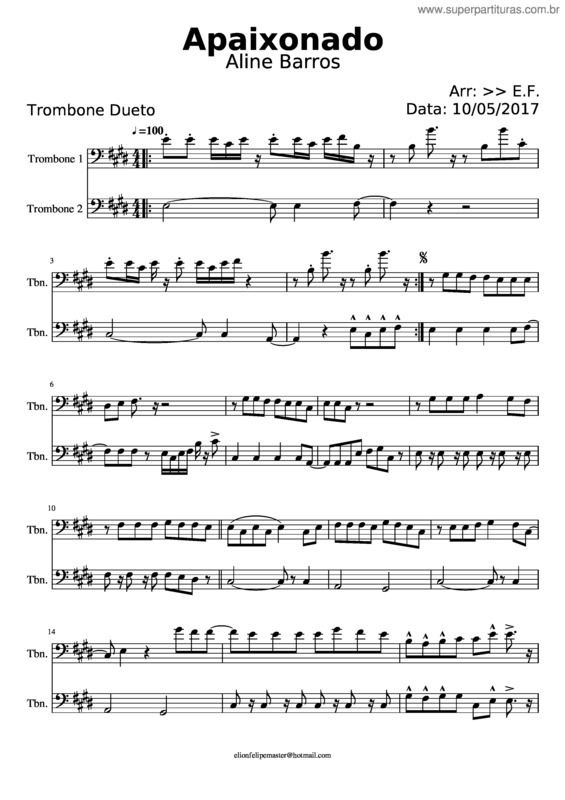 Partitura da música Apaixonado v.7