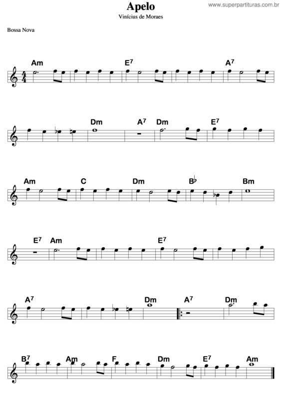 Partitura da música Apelo v.5