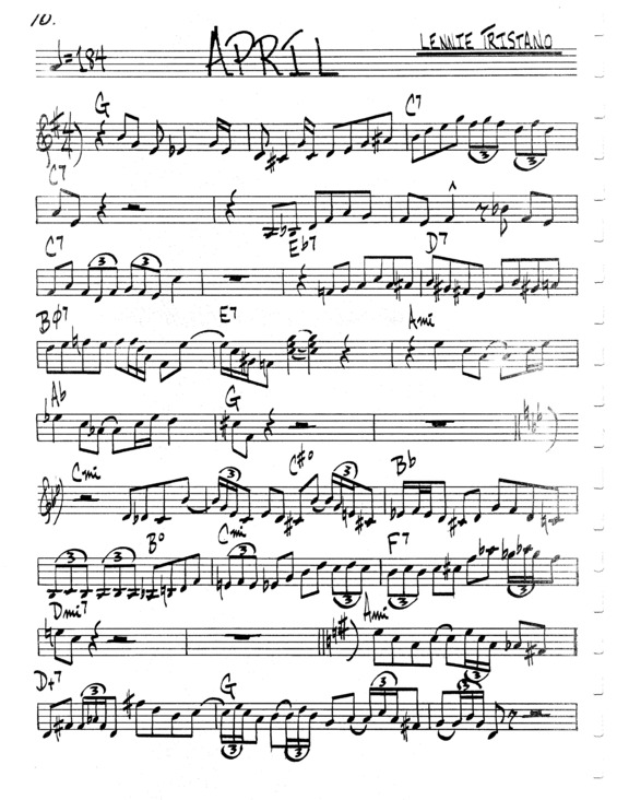 Partitura da música April v.7