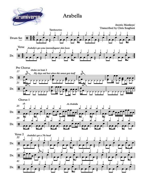 Partitura da música Arabella