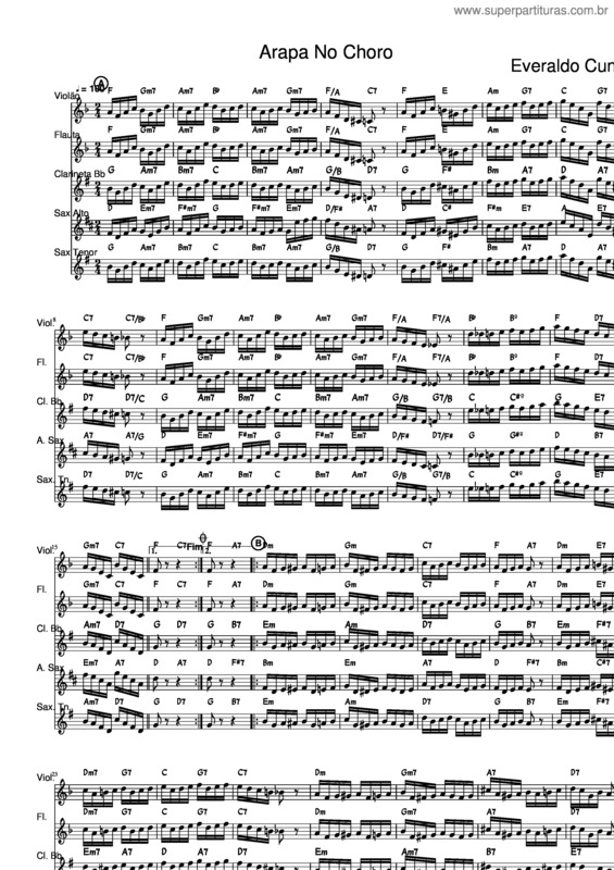 Partitura da música Arapa No Choro
